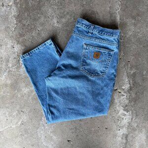 Vintage Carhartt Baggy Blue Denim Jeans • 42x28 • Workwear • Y2K Skater
